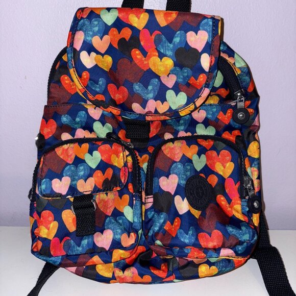 Colorful heart print mini backpack - Picture 1 of 2